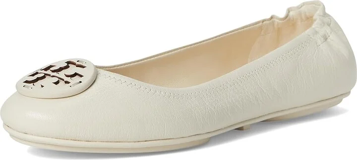 Tory Burch Minnie Travel Ballet With Leather Logo Women's Shoes Light Cream : 9.5 M - Image 5
