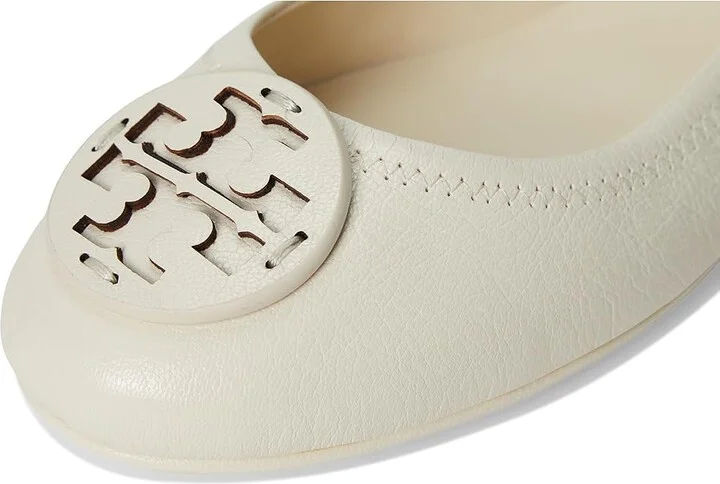 Tory Burch Minnie Travel Ballet With Leather Logo Women's Shoes Light Cream : 9.5 M - Image 7