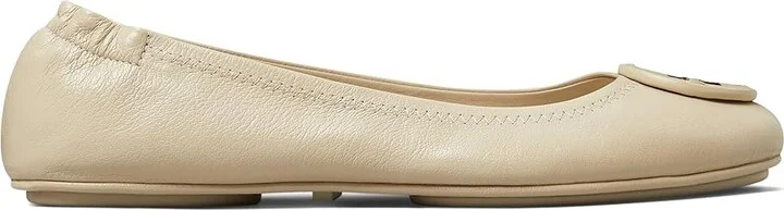 Tory Burch Minnie Travel Ballet With Leather Logo Women's Shoes Stone Gray : 5 M - Image 4