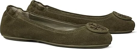 Tory Burch Minnie Travel Ballet With Suede Logo Women's Flat Shoes Aneto : 11 M