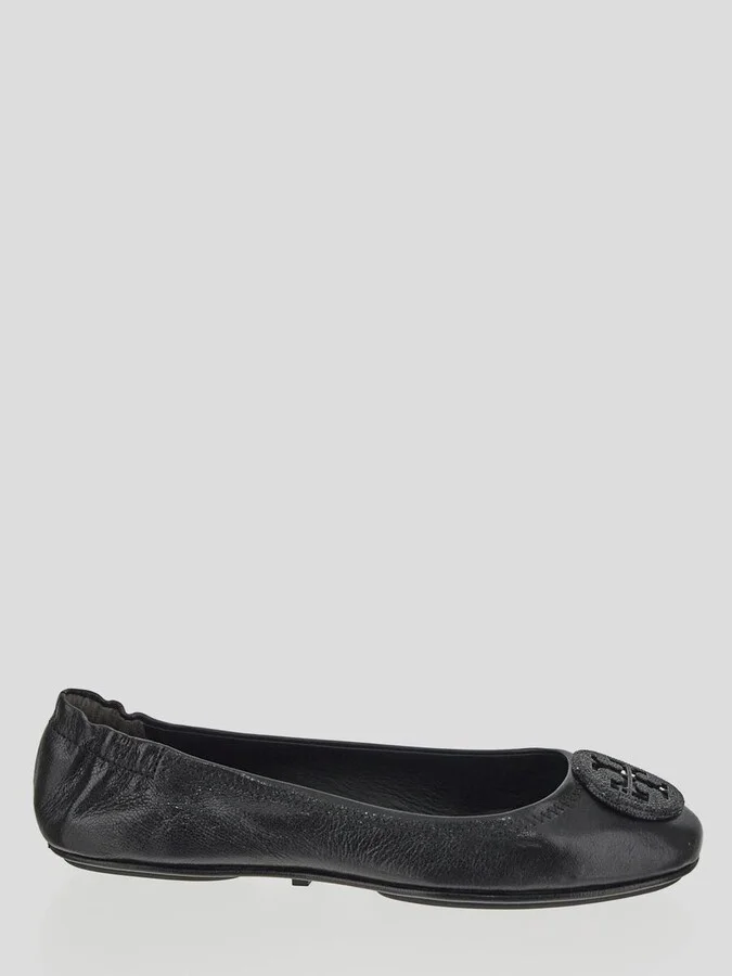 Tory Burch 'Minnie Travel' Black Leather Ballet Flats - Image 3
