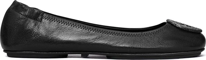 Tory Burch 'Minnie Travel' Black Leather Ballet Flats - Image 5