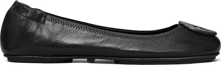 Tory Burch 'Minnie Travel' Black Leather Ballet Flats - Image 8
