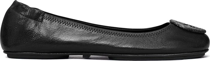 Tory Burch 'Minnie Travel' Black Leather Ballet Flats - Image 9
