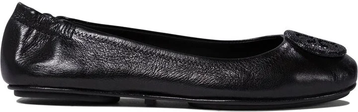 Tory Burch 'Minnie Travel' Black Leather Ballet Flats - Image 10