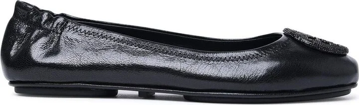Tory Burch 'Minnie Travel' Black Leather Ballet Flats - Image 11