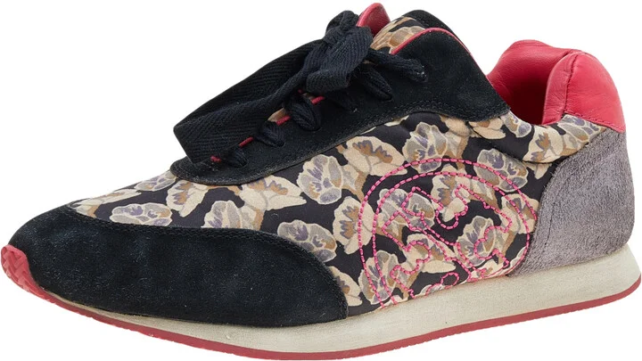 Tory Burch Multicolor Fabric And Leather Low Top Sneakers Size 38