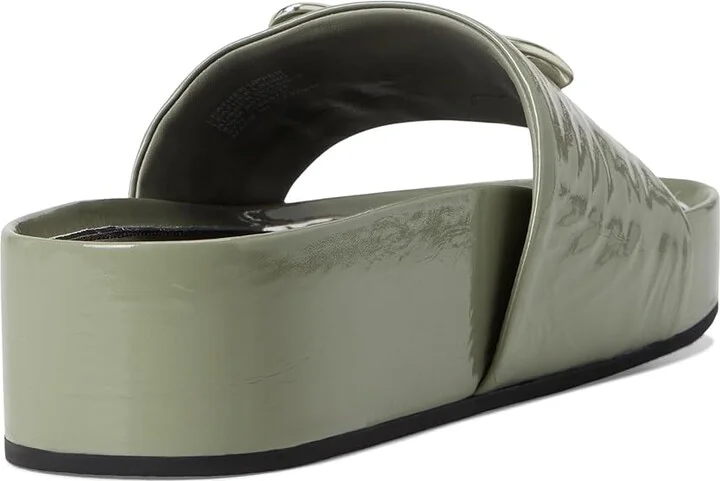 Tory Burch Patos Platform Slide Women's Wedge Shoes Light Jade/Silver : 10 M, Leather - Image 4