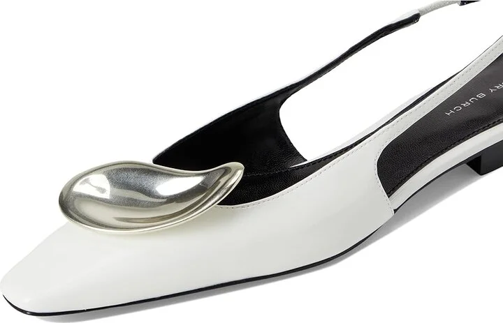 Tory Burch Patos Slingback Women's Shoes Cloud/Silver : 9 M, Leather - Image 7
