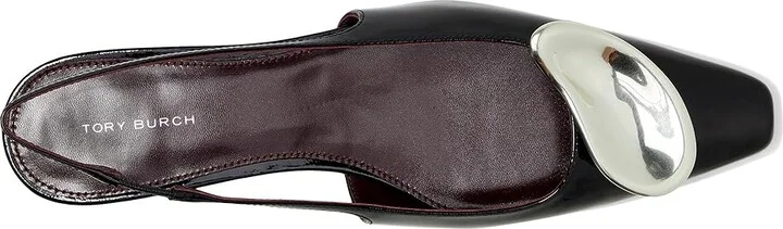 Tory Burch Patos Slingback Women's Shoes Perfect Black/Silver : 8 M, Leather - Image 2