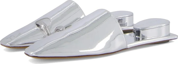Tory Burch Pierced Mule Women's Flat Shoes Argento/Silver : 7.5 M, Leather