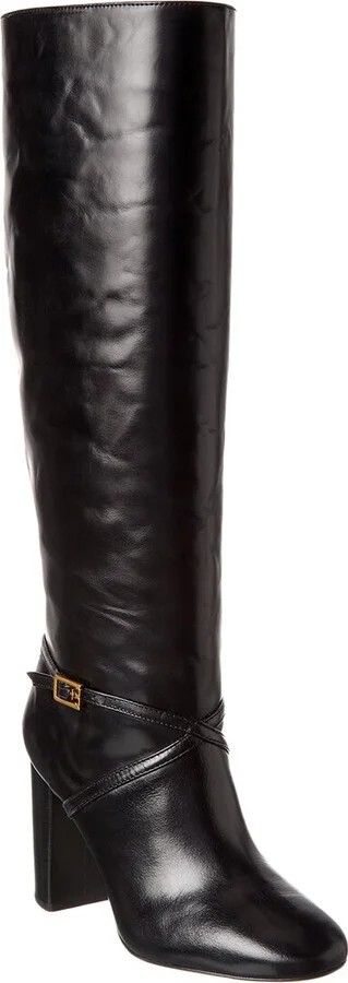 Tory Burch Pull-On Leather Knee-High Boot