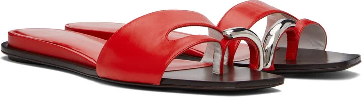 Tory Burch Red Pierced Sandals - Image 4