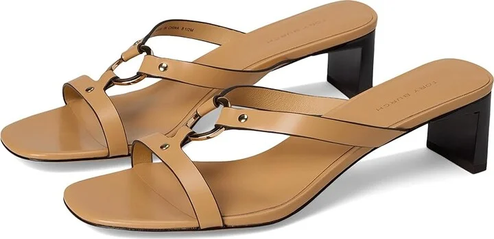 Tory Burch Ring Heel Sandal 55Mm Women's Sandals Cantucci : 5.5 M, Leather