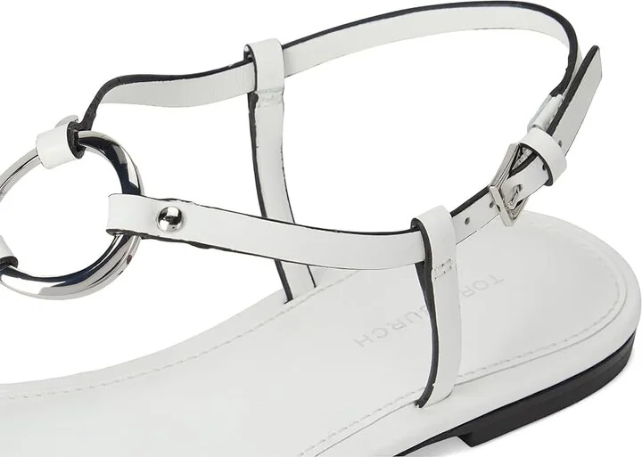 Tory Burch Ring Sandal Women's Shoes Bianco : 6 M, Leather - Image 7