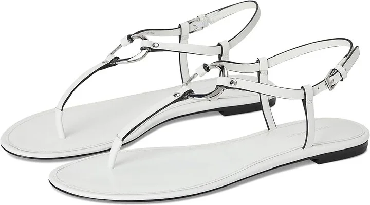 Tory Burch Ring Sandal Women's Shoes Bianco : 6 M, Leather