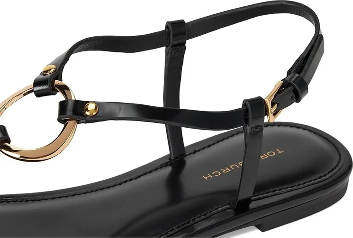 Tory Burch Ring Sandal Women's Shoes Perfect Black 1 : 7.5 M, Leather - Image 7