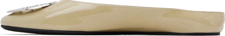 Tory Burch SSENSE Exclusive Beige Reva Backless Ballerina Flats - Image 3