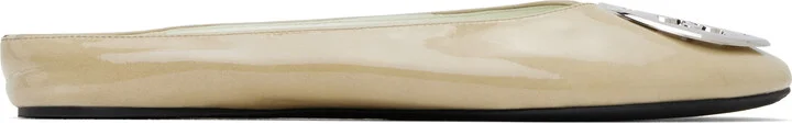Tory Burch SSENSE Exclusive Beige Reva Backless Ballerina Flats