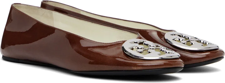Tory Burch SSENSE Exclusive Brown Reva Ballerina Flats - Image 4