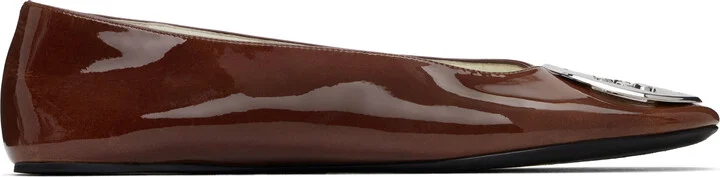 Tory Burch SSENSE Exclusive Brown Reva Ballerina Flats