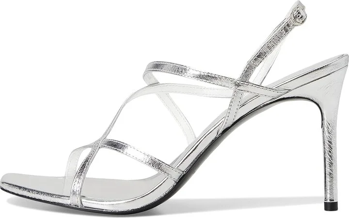 Tory Burch Strap Heel Sandals 90mm Women's Wedge Shoes Silver : 9 M, Leather - Image 6