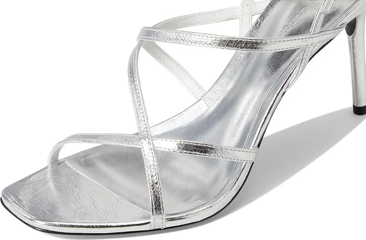 Tory Burch Strap Heel Sandals 90mm Women's Wedge Shoes Silver : 9 M, Leather - Image 7