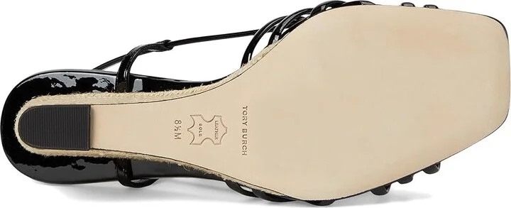 Tory Burch Strap Wedge Sandals 75mm Women's Wedge Shoes Perfect Black/Perfect Black : 11 M, Leather - Image 3