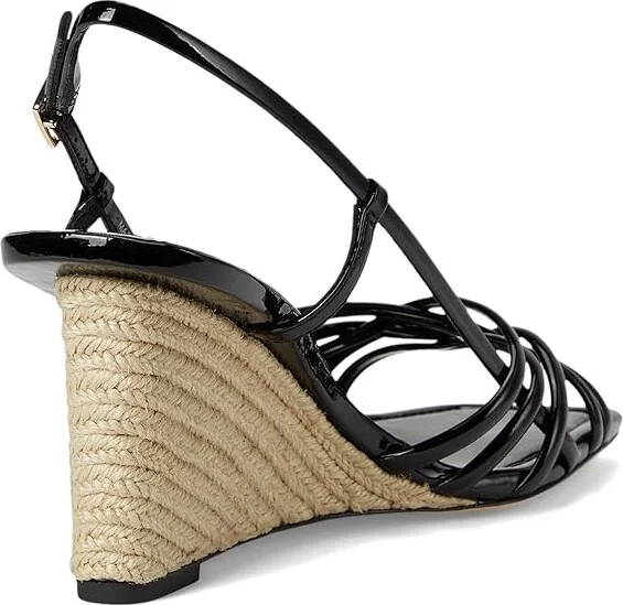 Tory Burch Strap Wedge Sandals 75mm Women's Wedge Shoes Perfect Black/Perfect Black : 11 M, Leather - Image 4
