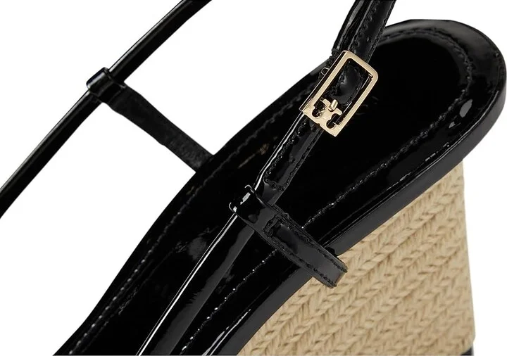 Tory Burch Strap Wedge Sandals 75mm Women's Wedge Shoes Perfect Black/Perfect Black : 11 M, Leather - Image 7