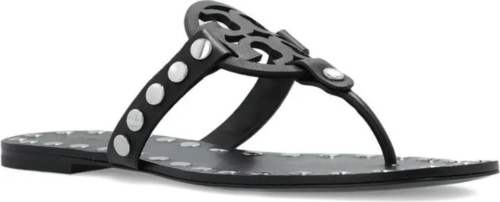 Tory Burch Studded Miller Leather Flat Sandals - Image 3