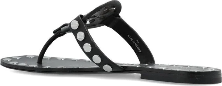 Tory Burch Studded Miller Leather Flat Sandals - Image 4