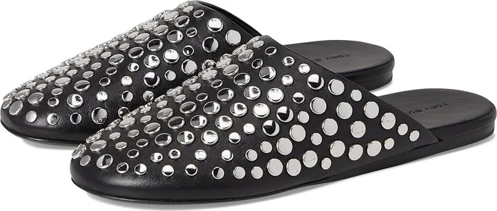 Tory Burch Studded Mule Women's Shoes Perfect Black/Silver : 9 M, Rubber