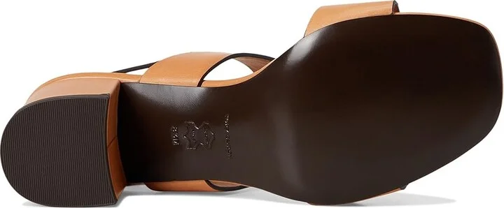 Tory Burch T Lock Heel Sandals 55mm Women's Wedge Shoes Camello : 8.5 M, Leather - Image 3