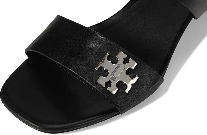 Tory Burch T Lock Heel Sandals 55mm Women's Wedge Shoes Perfect Black : 6.5 M, Leather - Image 7