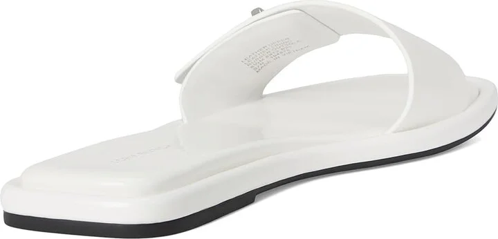 Tory Burch T Lock Slide Women's Wedge Shoes Cloud : 6 M, Leather - Image 4