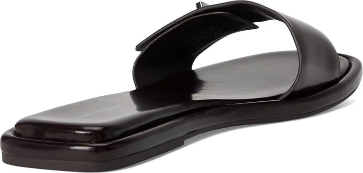 Tory Burch T Lock Slide Women's Wedge Shoes Cocoa : 10.5 M, Leather - Image 4