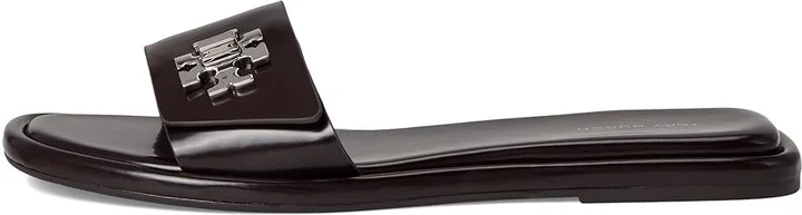 Tory Burch T Lock Slide Women's Wedge Shoes Cocoa : 10.5 M, Leather - Image 6