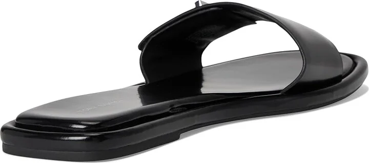 Tory Burch T Lock Slide Women's Wedge Shoes Perfect Black : 11 M, Leather - Image 4