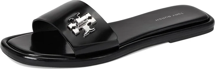 Tory Burch T Lock Slide Women's Wedge Shoes Perfect Black : 11 M, Leather - Image 5