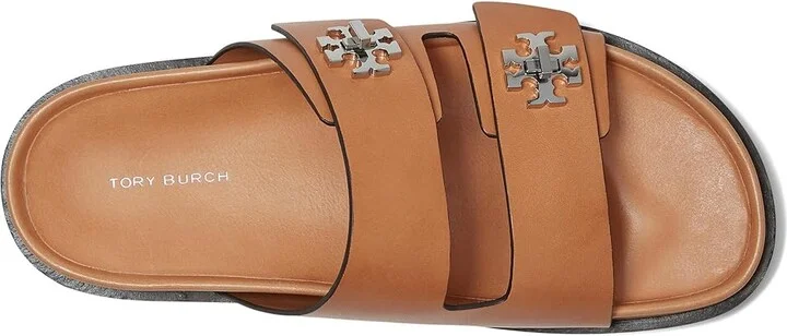Tory Burch T Lock Sport Slide Women's Wedge Shoes Camello : 7.5 M, Leather - Image 2