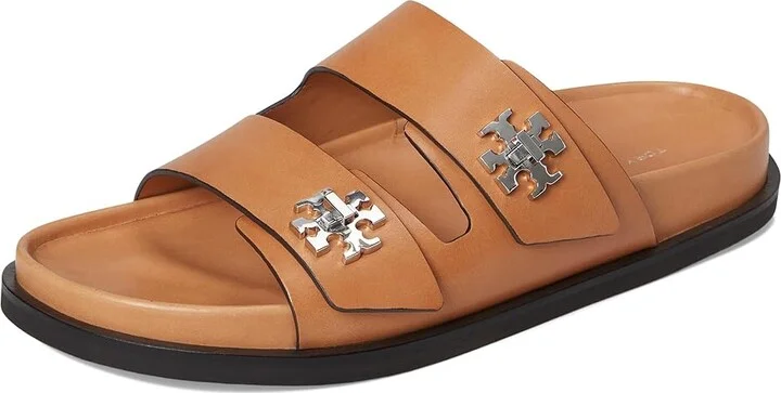 Tory Burch T Lock Sport Slide Women's Wedge Shoes Camello : 7.5 M, Leather - Image 5