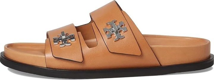 Tory Burch T Lock Sport Slide Women's Wedge Shoes Camello : 7.5 M, Leather - Image 6