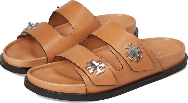 Tory Burch T Lock Sport Slide Women's Wedge Shoes Camello : 7.5 M, Leather