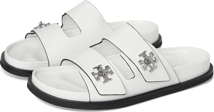 Tory Burch T Lock Sport Slide Women's Wedge Shoes Cloud : 10 M, Leather