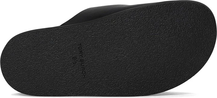 Tory Burch T Lock Sport Slide Women's Wedge Shoes Perfect Black : 10 M, Leather - Image 3