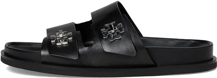Tory Burch T Lock Sport Slide Women's Wedge Shoes Perfect Black : 10 M, Leather - Image 6