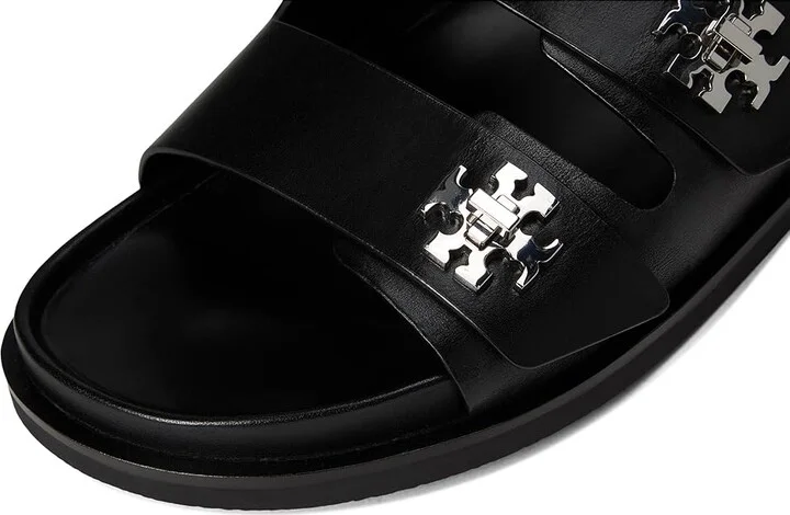 Tory Burch T Lock Sport Slide Women's Wedge Shoes Perfect Black : 10 M, Leather - Image 7