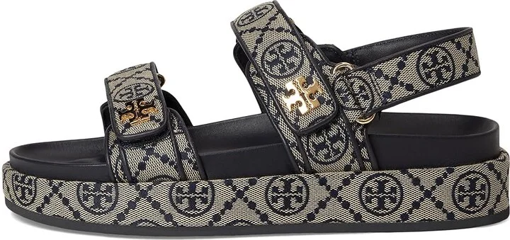 Tory Burch T Monogram Kira Sport Sandals Women's Flat Shoes Perfect Navy : 11 M - Image 6