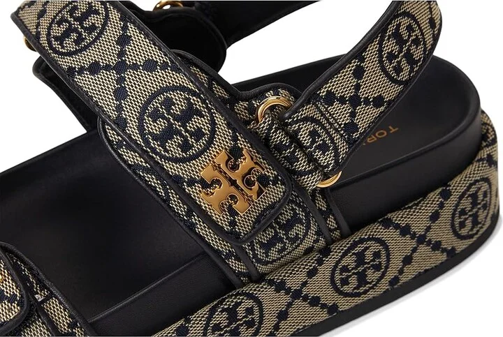 Tory Burch T Monogram Kira Sport Sandals Women's Flat Shoes Perfect Navy : 11 M - Image 7